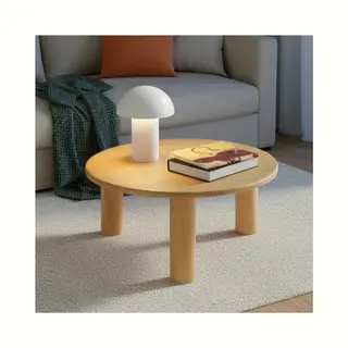 Tectake Sisi Ronde Salontafel Ø 80 X 35, 5 Cm, Woonkamertafel Met Massief Houten Poten, Ronde Tafel Met Antislip Vloerbeschermers, Bijzettafel Voor