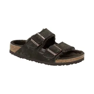 Birkenstock Arizona Vl Lammfell Narrow Unisex Pantoffels - Mocha - Maat 37
