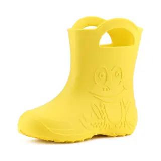 Ladeheid Children's Girl's Boy's Eva Wellington Boots Rain Shoes La-Ca-01 (Yellow, 7/7.5 Uk)