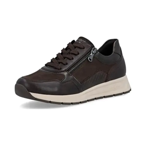 Remonte Damen Low-Top Sneaker D0700, Frauen Halbschuhe, lose Einlage, wasserabweisend, remonteTEX, Freizeit, sportlich, straßenschuhe, braun Kombi thumbnail