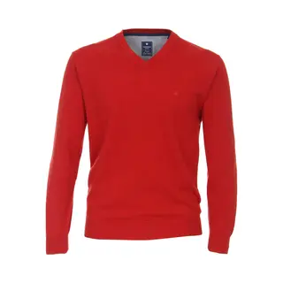 Redmond Casual Trui V-hals Rood, Effen