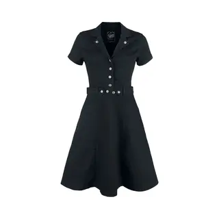 Queen Kerosin Workwear Dress Midi Dress Black