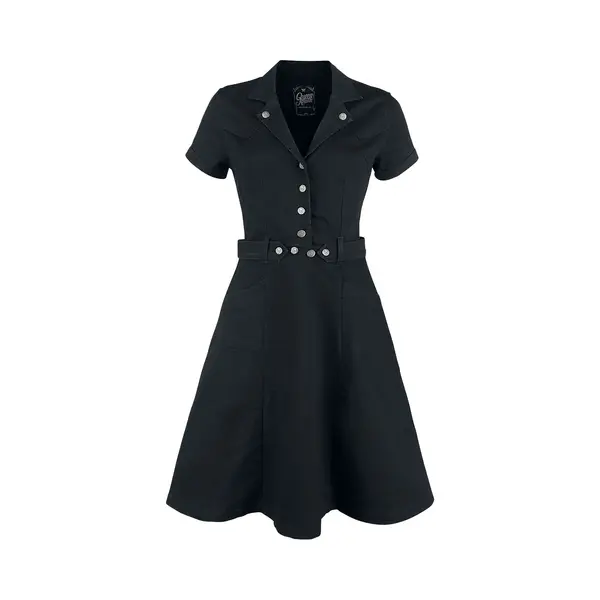Queen Kerosin Workwear Dress Midi Dress Black thumbnail