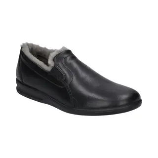Josef Seibel Herren Pantoffeln Belfort 67, Männer Hausschuhe, Weite G (Normal), kuschelig Warm, lammfell, Herbst, Winter, schwarz, 39 Eu