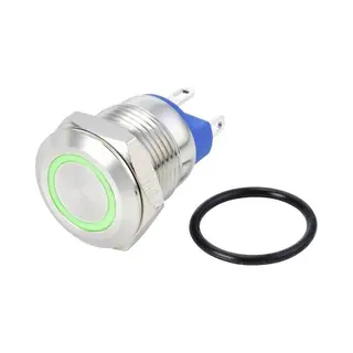 TruComponents 782128 Pushbutton , Panel Mount, Off/(On), Spst, Solder, IP67