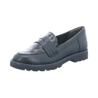 Tamaris Dames Loafers Met Panterprint Details Zwart
