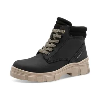 Tamaris Dames Lace Boot Flat 1-25913-45 Enkellaarzen Voor Dames, Zwart., 37 Eu