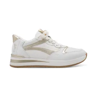 Tamaris Comfortabele Damessneakers Low 8-83737-46 Damessneakers, Wit Goud, 42 Eu