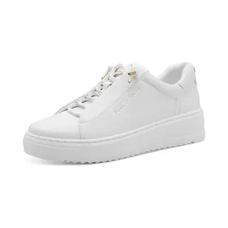 Marco Tozzi Damen Sneaker Flach Mit Schnürsenkeln Elegant, Weiß (White), 40 Eu