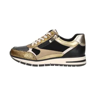 Marco Tozzi Damen Sneaker Flach Mit Reißverschluss Freizeit, Schwarz (Black Comb), 40 Eu