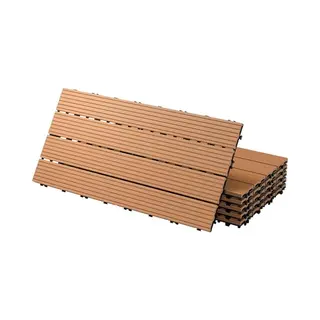 ecd germany 3m² 18 Stuks Wpc Terrastegels 60x30 Cm Lichtbruin In Houtlook Balkonvloer Met Afwatering En Kliksysteem Vlonder Balkontegels