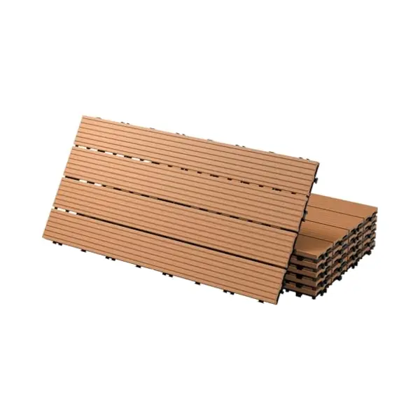 ecd germany 3m² 18 Stuks Wpc Terrastegels 60x30 Cm Lichtbruin In Houtlook Balkonvloer Met Afwatering En Kliksysteem Vlonder Balkontegels thumbnail