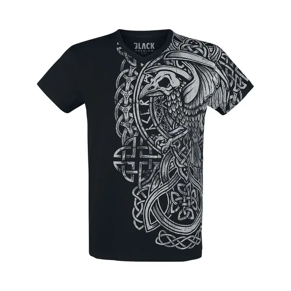 Black Premium By Emp Black T-shirt With Print And V-Neckline T-Shirt Black thumbnail