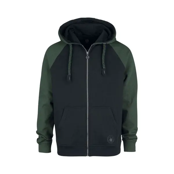 Red By Emp Black/Green Hoodie With Raglan Sleeves Hoodie Jacket Black Dark Green thumbnail