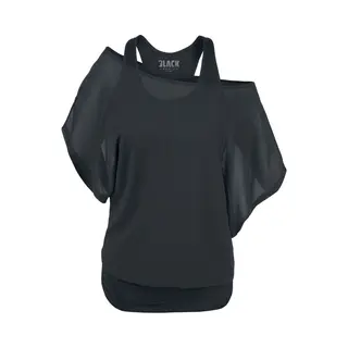Black Premium By Emp Damen Schwarzes T-Shirt Mit Fledermausärmeln Xl