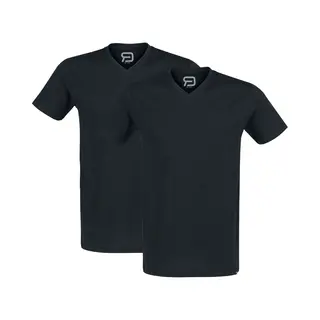 Red By Emp Double-Pack V-Neck T-Shirts T-Shirt Black