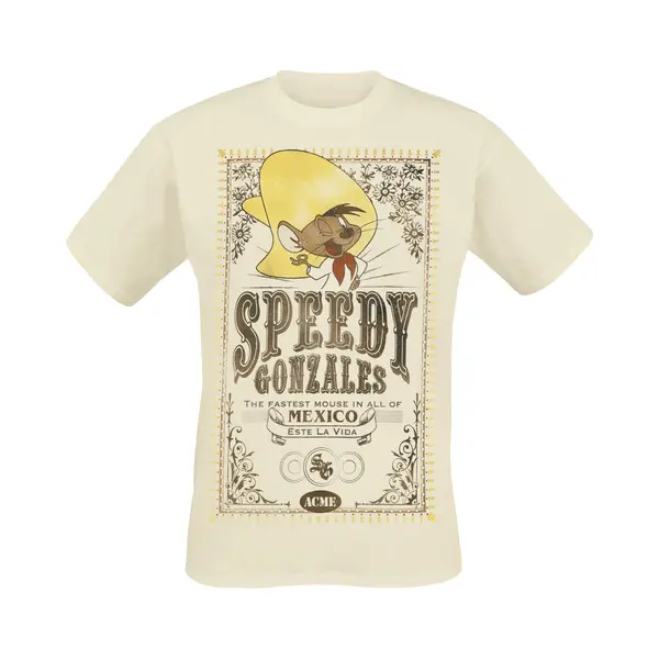 Looney Tunes T-shirt - Speedy Gonzales - S Tot Xxl - Voor Mannen - Beige thumbnail