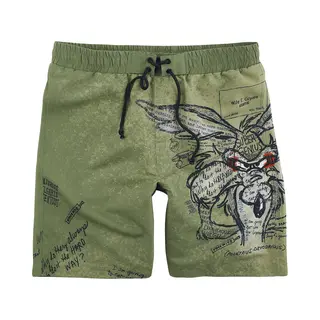 Looney Tunes Coyote Swim Shorts Olive