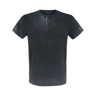 Black Premium By Emp T-Shirt With Wash And Button Placket T-Shirt Olive