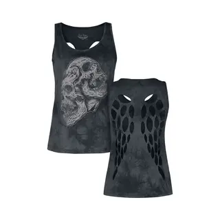 Rock Rebel By Emp Top Mit Frontprint Und Cut-Outs Am Rücken Top Grau In Xl