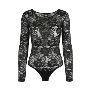 Urban Classics Damen Ladies Lace Longsleeve Body Shapewear Ganzkörper-Body, Black, Xxl