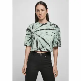 Urban Classics - Oversized Tie Dye Crop Top - 5XL - Zwart/Groen