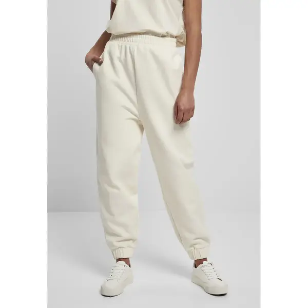 Urban Classics Damen Jogginghose Ladies Organic High Waist Ballon Sweat Pants Whitesand 4XL thumbnail