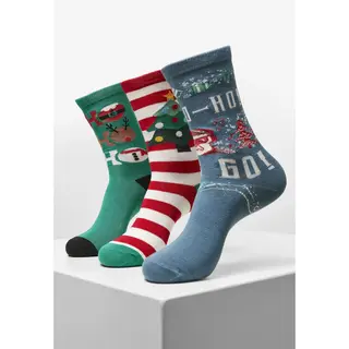 Set Of 3 Socks Urban Classics Ho Ho Christmas
