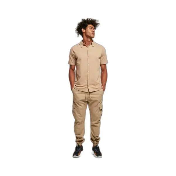 Urban Classics - Knitted Shirt Overhemd - L - Beige thumbnail