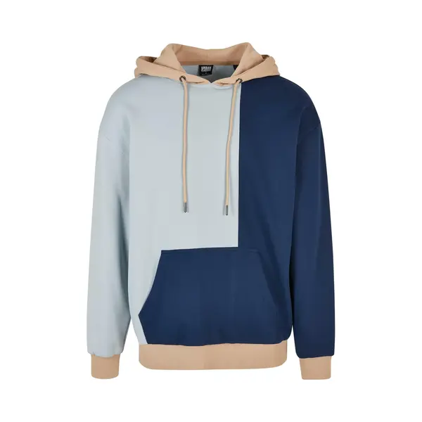 Urban Classics - Oversized Color Block Hoodie/trui - S - Blauw thumbnail