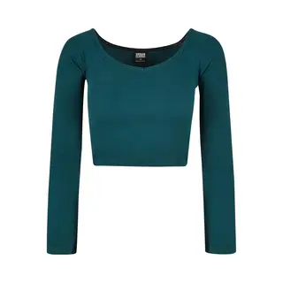 Women's Long Sleeve V-neck Short Rib T-shirt Urban Classics