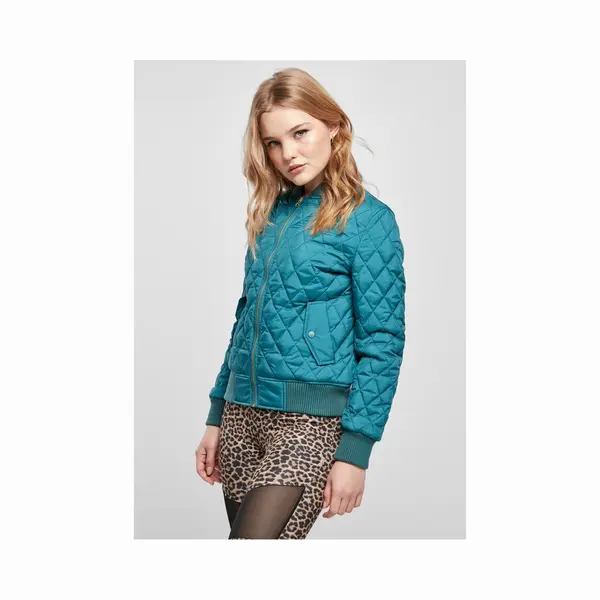 Urban Classics - Diamond Quilt Nylon Jacket - M - Groen thumbnail