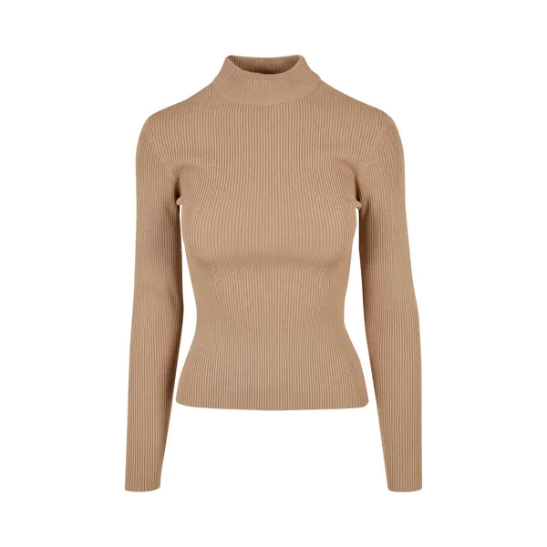 Urban Classics Damen Ladies Rib Knit Turtelneck Sweater S Unionbeige thumbnail