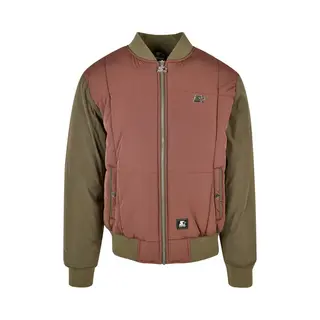 Starter Black Label - Quilted Bark/darkolive Bomber Jacket - M - Bruin/Groen