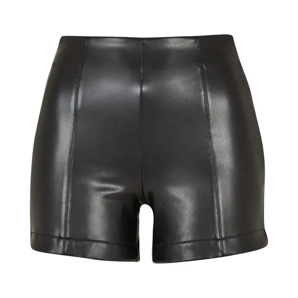 Urban Classics, Damen, Shorts, Kunstledershorts Damen, Schwarz, (L) thumbnail