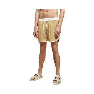 Urban Classics - Retro Zwemshorts - L - Beige/Wit