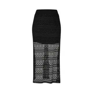 Urban Classics Damen Rock Ladies Stretch Crochet Lace Midi Skirt Black Xs