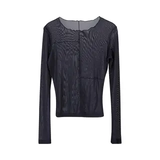 Urban Classics Damen T-Shirt Ladies Exposed Seam Mesh Longsleeve Black M