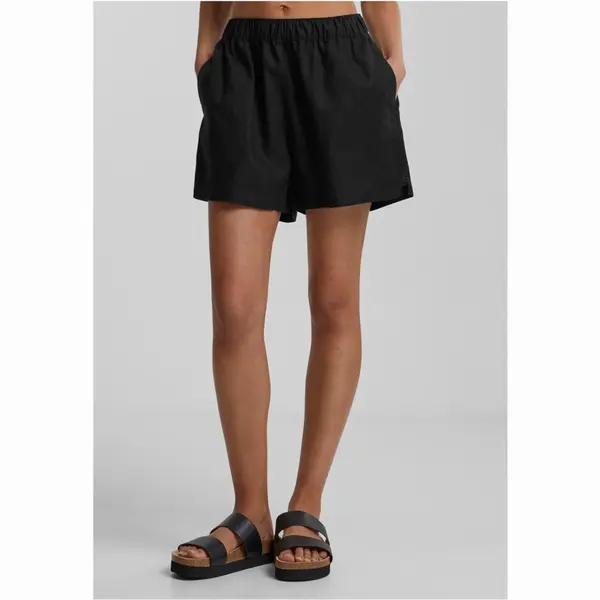 Urban Classics Damen Kurze Sporthose Ladies Linen Mixed Boxer Shorts, Lässige Sport Shorts Für Frauen, Loose Fit thumbnail