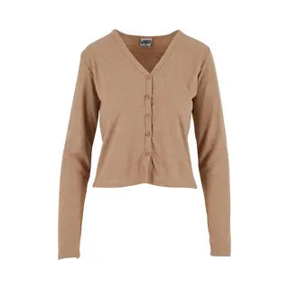 Urban Classics Ladies Rib Cardigan Beigemelange, Xl