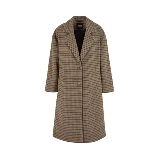 Urban Classics Ladies Oversized Plaid Coat Unionbeige/Black, S