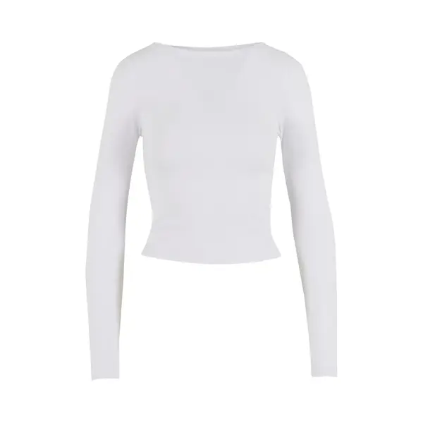 Urban Classics - Ruffled Super Slim Longsleeve Top - 5XL - Wit thumbnail