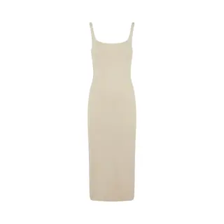 Urban Classics, Damen, Kleider, Ladies Basic Long Cotton Jersey Dress Whitesand 5XL, Weiss, (5XL)