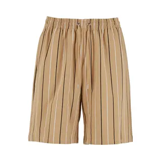 Urban Classics, Herren, Shorts, Printed Pinstripe Shorts Unionbeige/white/black 3XL, Weiss, Schwarz, Beige