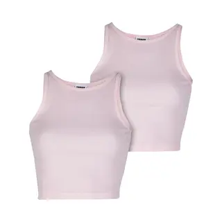 Urban Classics - Washed Rib Jersey 2Pack Crop Top - M - Roze
