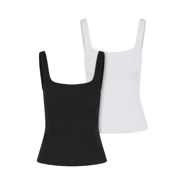 Urban Classics Damen T-Shirt 95% Baumwolle (Bio), 5% Elastan Schwarz+weiß Xxl thumbnail