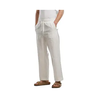 Urban Classics - Loose Seersucker Broek Rechte Pijpen - L - Wit
