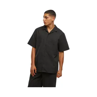 Urban Classics - Seersucker Resort Overhemd - 3XL - Zwart