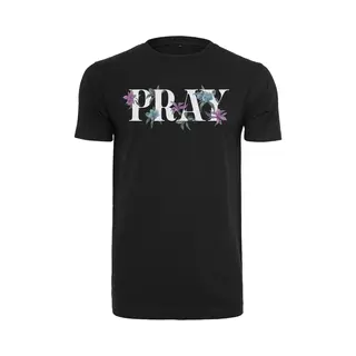 Mister Tee, Herren, Shirts, Flower Pray Tee - 89331, Schwarz, (M)