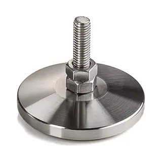 Sotech Verstellschraube M8 X 30 Mm Ø 30 Mm Echt Edelstahl (SS201) Höhenverstellbar Mit Gummi-Fußteil Möbelfuß Verstellfuß Stellfuß Sockelfuß